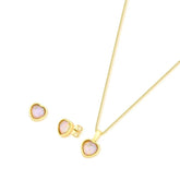 CONJUNTO MINI CORAÇÃO DOURADO PEDRAS DO MAR